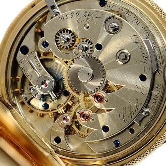 Swiss watch with patented seesaw winding mechanism Circa 1882