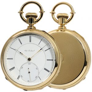 Swiss watch with patented seesaw winding mechanism Circa 1882