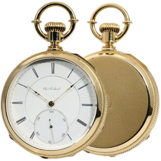 Swiss watch with patented seesaw winding mechanism Circa 1882