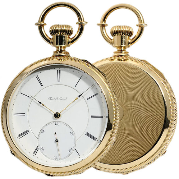 Swiss watch with patented seesaw winding mechanism Circa 1882