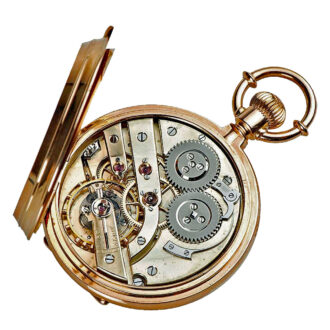Swiss rose gold hunting cased pocket chronometer Circa 1877 Swiss rose gold hunting cased pocket chronometer Circa 1877