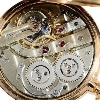 Swiss rose gold hunting cased pocket chronometer Circa 1877 Swiss rose gold hunting cased pocket chronometer Circa 1877