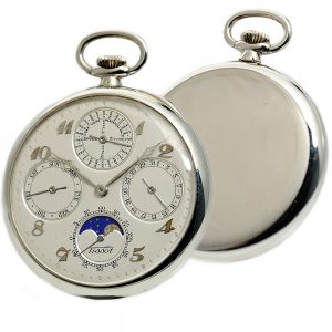 Swiss perpetual calendar watch with moon phase Circa 1925