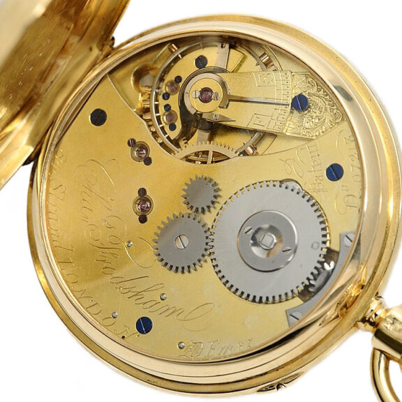 English gold classy pocket watch with chronograph Circa 1885 English gold classy pocket watch with chronograph Circa 1885