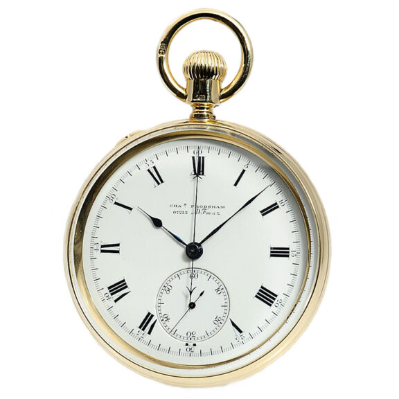 English gold classy pocket watch with chronograph Circa 1885 English gold classy pocket watch with chronograph Circa 1885