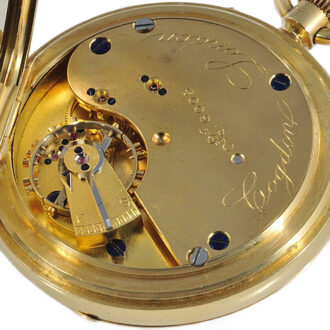 English 18 carat gold half hunter cased lever watch Circa 1915
