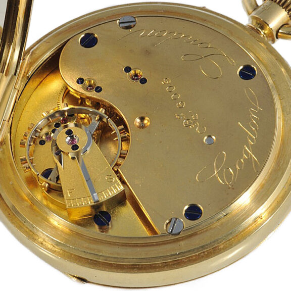 English 18 carat gold half hunter cased lever watch Circa 1915 English 18 carat gold half hunter cased lever watch Circa 1915