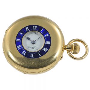 English 18 carat gold half hunter cased lever watch Circa 1915
