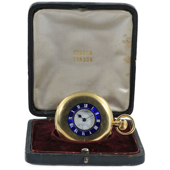 English 18 carat gold half hunter cased lever watch Circa 1915 English 18 carat gold half hunter cased lever watch Circa 1915