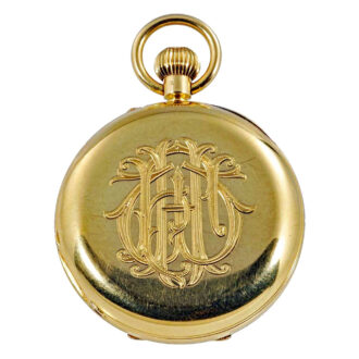 English 18 carat gold half hunter cased lever watch Circa 1915