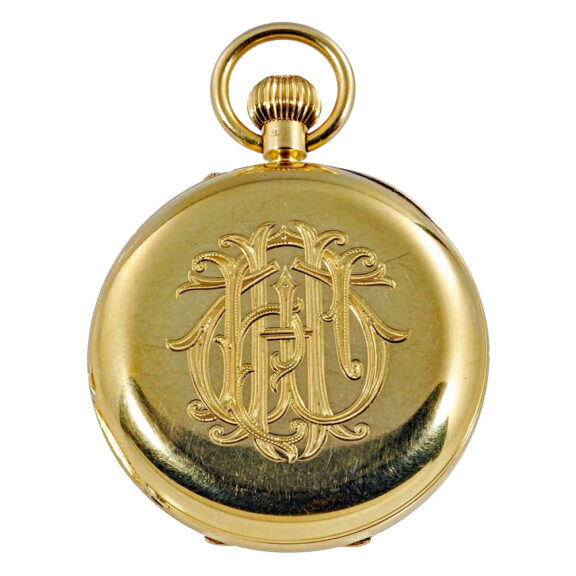 English 18 carat gold half hunter cased lever watch Circa 1915 English 18 carat gold half hunter cased lever watch Circa 1915