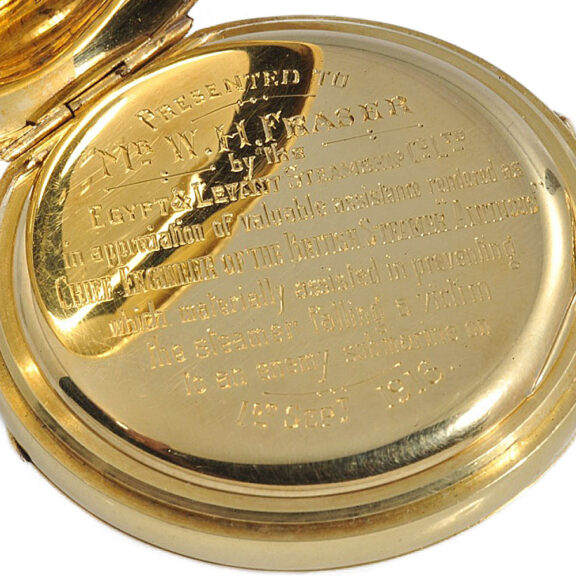 English 18 carat gold half hunter cased lever watch Circa 1915 English 18 carat gold half hunter cased lever watch Circa 1915