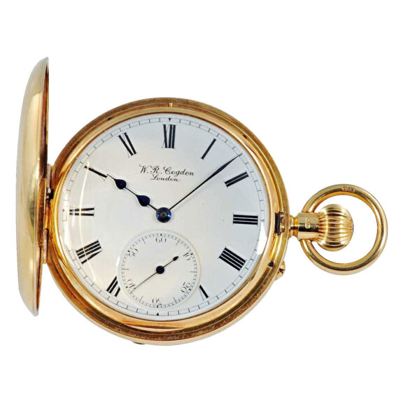 English 18 carat gold half hunter cased lever watch Circa 1915 English 18 carat gold half hunter cased lever watch Circa 1915
