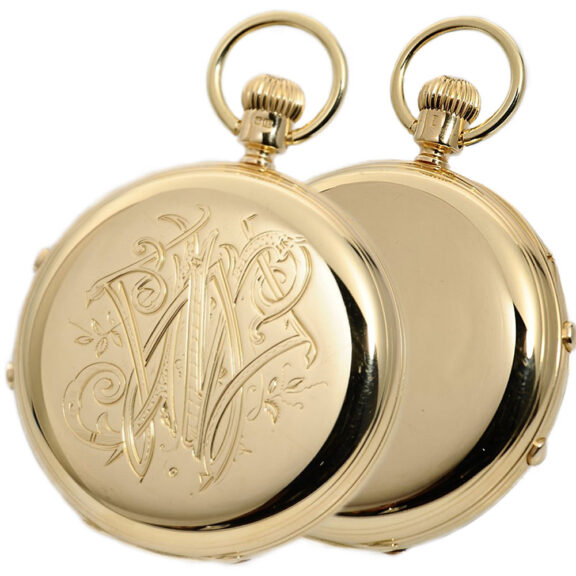 English pocket watch with split-seconds chronograph Circa 1888