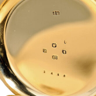 English gold half hunting cased carrousel watch Circa 1897