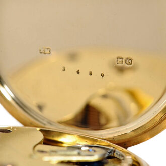 English gold half hunting cased carrousel watch Circa 1897