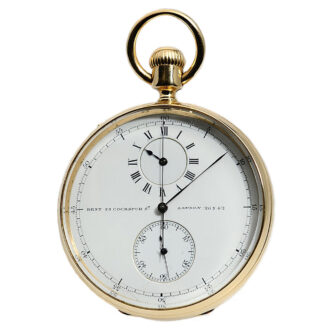 English watch with regulator dial and chronoscope Circa 1871