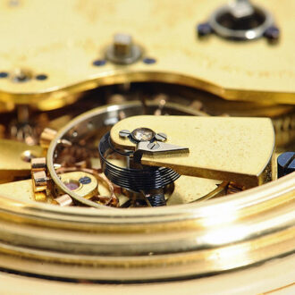 English gold lever with power reserve indicator Circa 1884