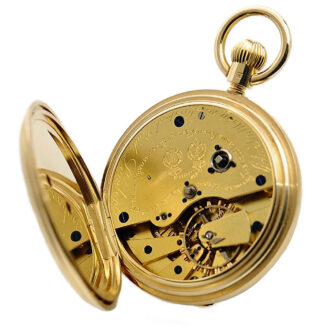 English gold lever with power reserve indicator Circa 1884