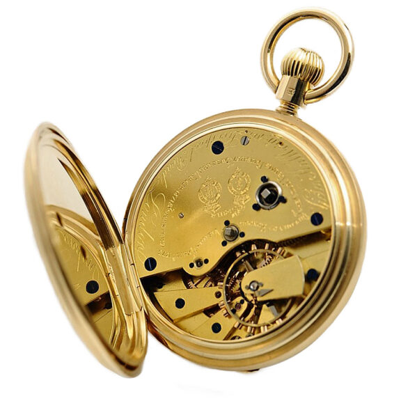 English gold lever with power reserve indicator Circa 1884 English gold lever with power reserve indicator Circa 1884