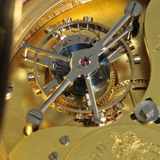 English gold precision minute tourbillon watch Circa 1910