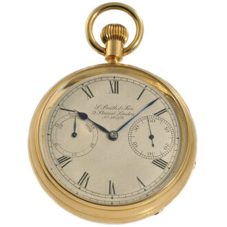 English gold precision minute tourbillon watch Circa 1910