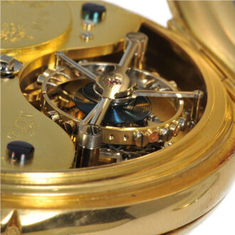 English gold precision minute tourbillon watch Circa 1910