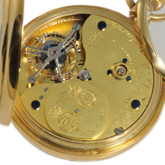 English gold precision minute tourbillon watch Circa 1910