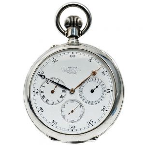 Danish silver astronomical keyless lever deck watch Circa 1910