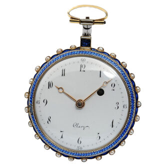 Swiss 18k gold, split pearl-set portrait watch Circa 1790