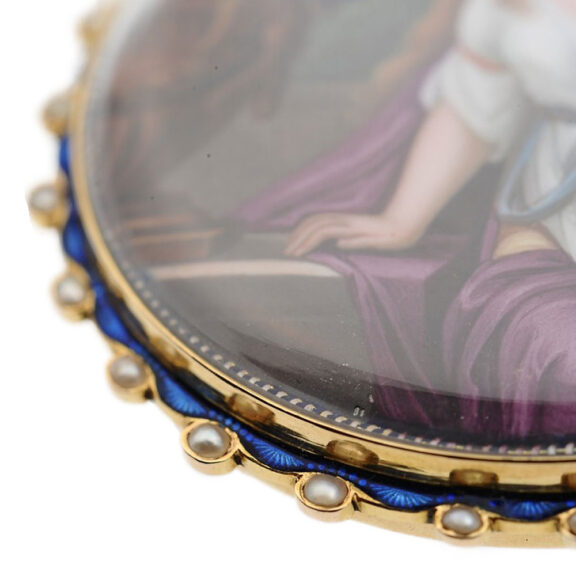 Swiss 18k gold, split pearl-set portrait watch Circa 1790 Swiss 18k gold, split pearl-set portrait watch Circa 1790