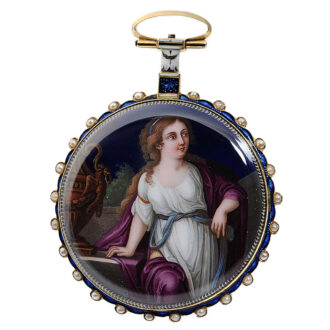 Swiss 18k gold, split pearl-set portrait watch Circa 1790