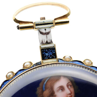 Swiss 18k gold, split pearl-set portrait watch Circa 1790