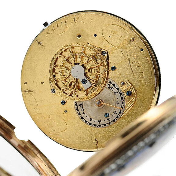 Swiss gilt brass open faced verge pocket watch Circa 1790 Swiss gilt brass open faced verge pocket watch Circa 1790