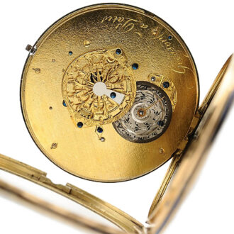 French gold enamel watch with pearls and diamonds Circa 1790