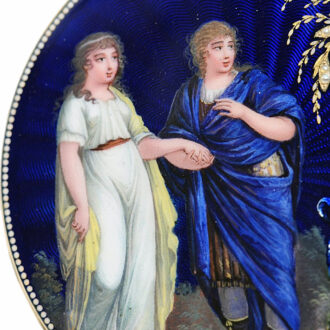 French gold enamel watch with pearls and diamonds Circa 1790