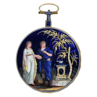 French gold enamel watch with pearls and diamonds Circa 1790