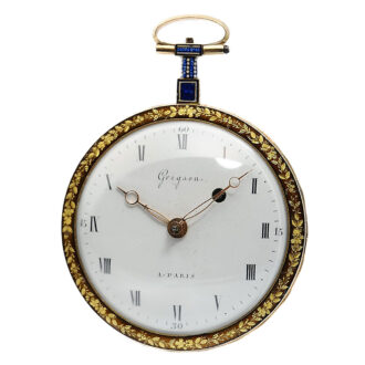 French gold enamel watch with pearls and diamonds Circa 1790