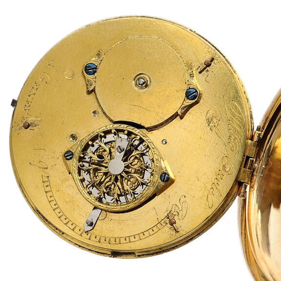 Swiss gold pocket watch with cylinder escapement Circa 1795 Swiss gold pocket watch with cylinder escapement Circa 1795