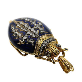 Swiss gold, enamel and diamond-set beetle watch Circa 1870