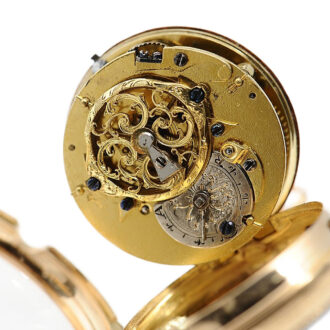 French gold verge watch with ballooning scene Circa 1785
