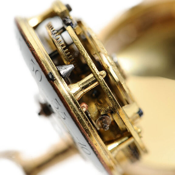 French gold verge watch with ballooning scene Circa 1785 French gold verge watch with ballooning scene Circa 1785