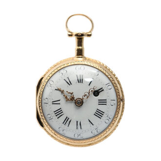 French gold verge watch with ballooning scene Circa 1785