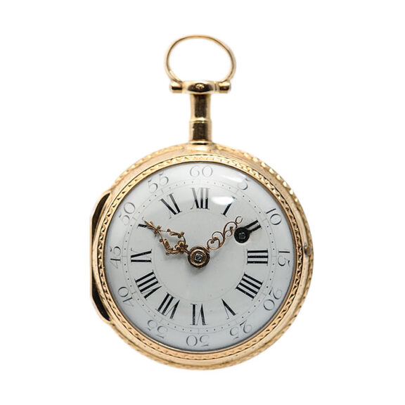 French gold verge watch with ballooning scene Circa 1785 French gold verge watch with ballooning scene Circa 1785