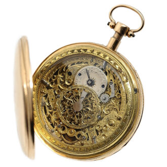 French gold skeletonized quarter repeater Circa 1820