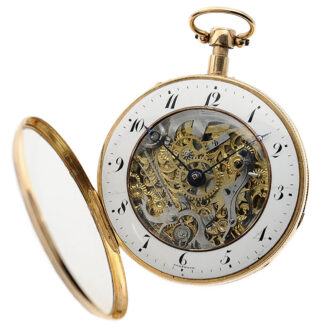 French gold skeletonized quarter repeater Circa 1820