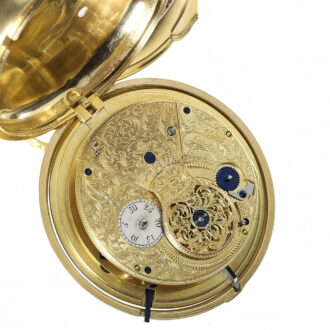 English coach clock with compass and calendar Circa 1780