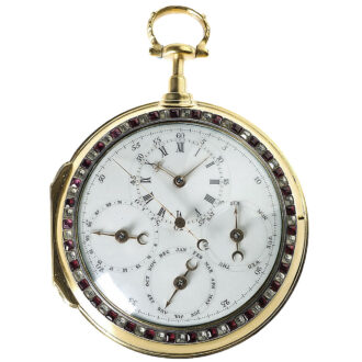 English coach clock with compass and calendar Circa 1780