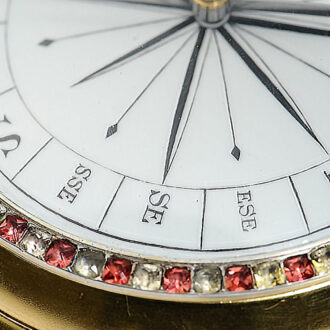 English coach clock with compass and calendar Circa 1780