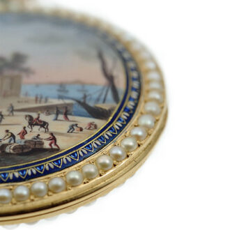 Swiss gold, enamel and pearl set cylinder watch Circa 1806
